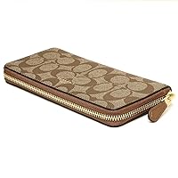 COACH [コーチ] キャンバス 長財布 薄型 カーキ ブラウン 並行輸入品 コーチ 長財布 / カーキ サドル シグネチャーキャンバス (Coach